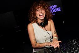 DJ at Topshop pop-up store